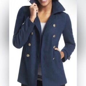 CAbi Navy Double-Breasted Peacoat Blazer